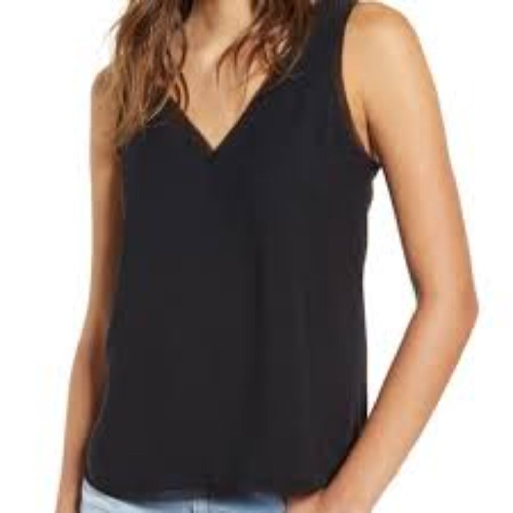 Halogen Black Raw Edge Tank - Size XL